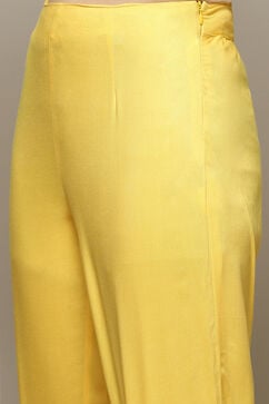 Yellow Rayon Straight Kurta Pants Suit Set image number 2