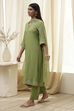 Dull Blue Solid A-Line Suit Set image number 3