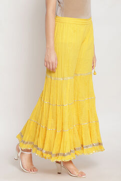 Yellow Cotton Sharara Pants image number 3