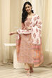 Green Cotton Screen Print Unstitched Suit Set image number 1