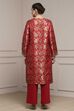 Red Viscose Rayon Straight Yarndyed Suit Set image number 4