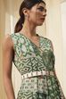 Green Cotton Printed Flared Jumpsuit image number 1