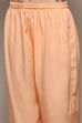 Peach Silk Blend Digital Print Unstitched Suit Set image number 3
