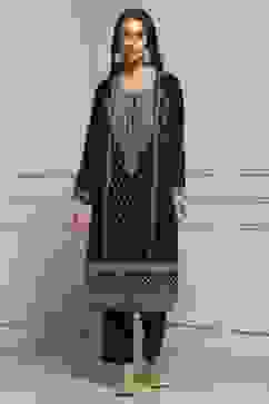 Dark Green Velvet Straight Winter Kurta Set image number 6