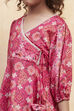 Coral Pink Polyester Flared Suit Set image number 1