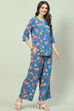 Blue Printed Straight Kurta Palazzo Suit Set image number 5