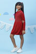 Cherry Red Flared Cotton Dress image number 2