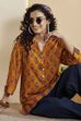 Mustard Viscose Rayon Straight Kurta