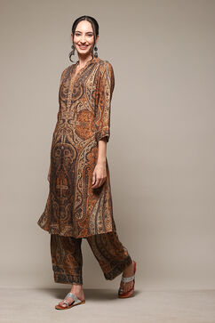 Beige LIVA Printed 2 Piece Set image number 3