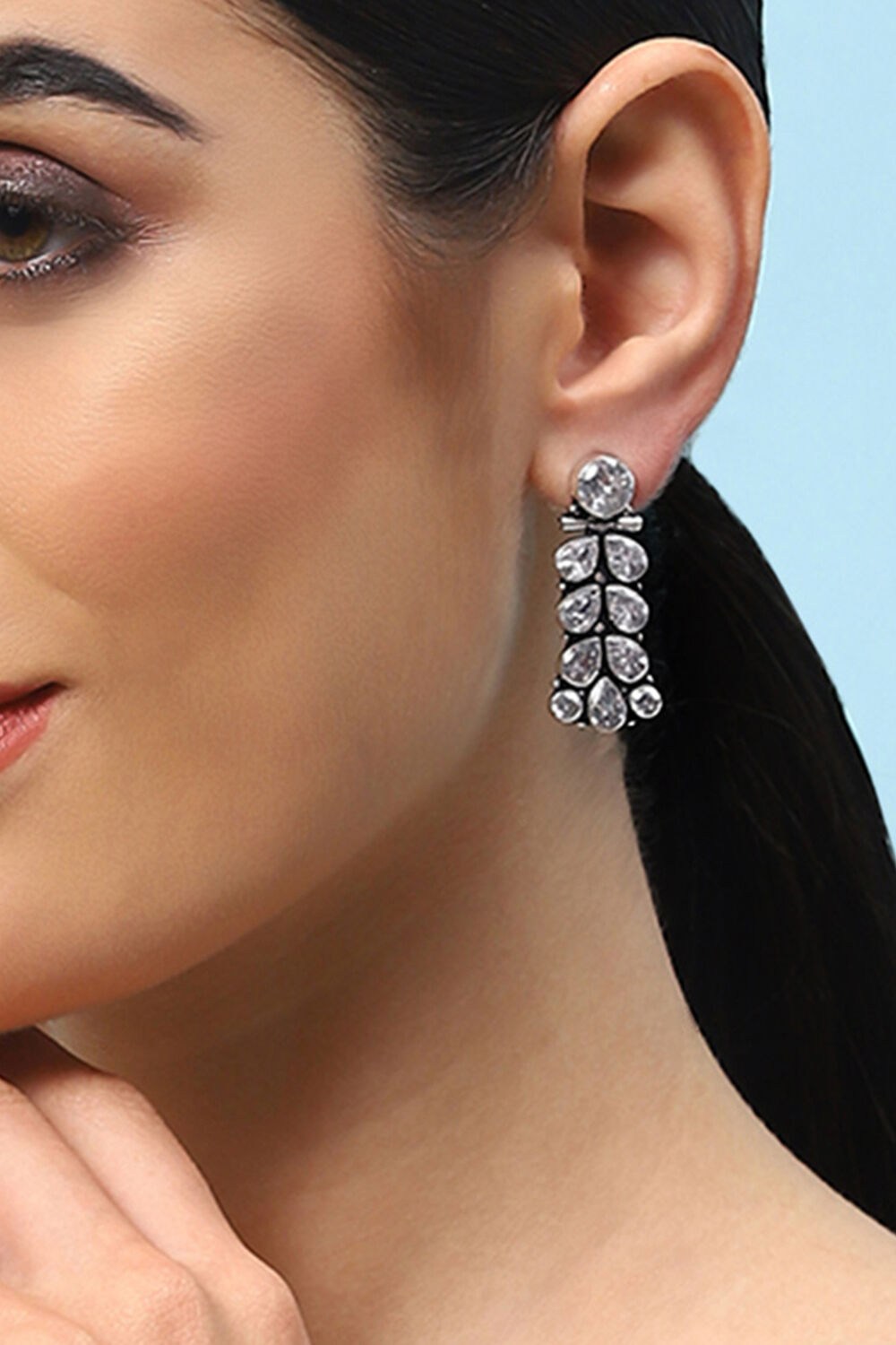 White Brass Earrings image number 1