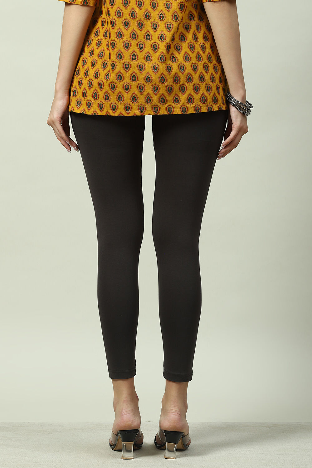 Charcoal Solid Knitted Leggings