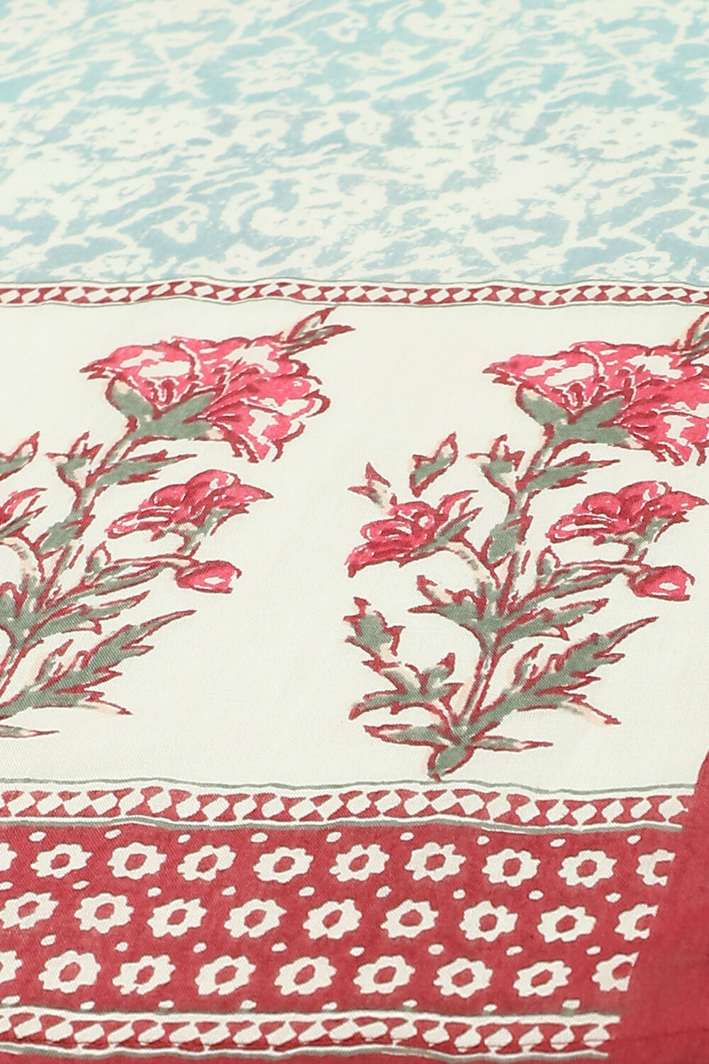 Sky Blue Cotton Straight Kurta Palazzo Suit Set image number 3