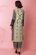 Black And Off White Straight Viscose Printed Kurta image number 6