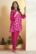 Pink Poly Viscose Yarndyed A-Line Shirt image number 0