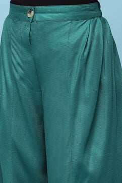 Green Rayon Solid Herem Dhoti image number 1