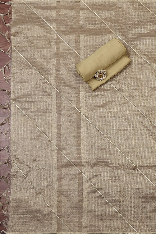Peach-Toned Tissue Embroidered Unstitched Suit Set image number 3
