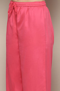 Fuschia Cotton Straight Suit Set image number 2