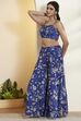 Bright Blue Polyester Straight Saree image number 8