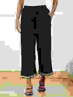 Black Polyester Palazzo Pants image number 4