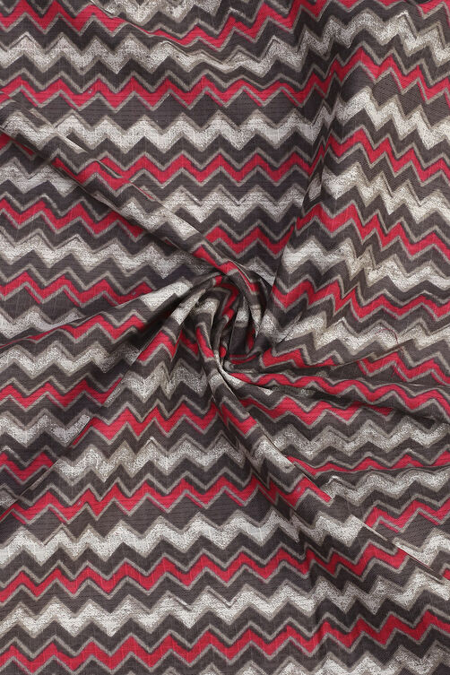 White-Pink Cotton Unstitched Suit Set image number 1