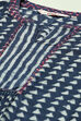 Indigo LIVA Straight Printed Kurta image number 1