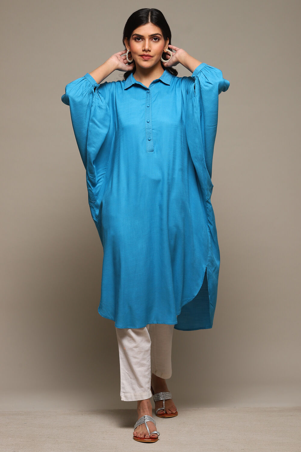 Pink Rayon Straight Printed Kurta image number 5