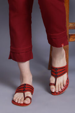 Maroon Formal Kolhapur Slipper image number 0
