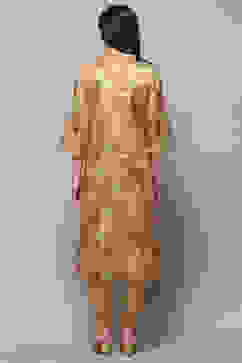 Beige Polyester Straight Kurta image number 3