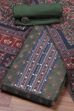 Olive Green Chanderi Rajasthani Print Unstitched Suit Set image number 0