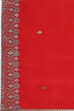 Red Banarasi Silk Machine Embroidered Unstitched Suit Set image number 3