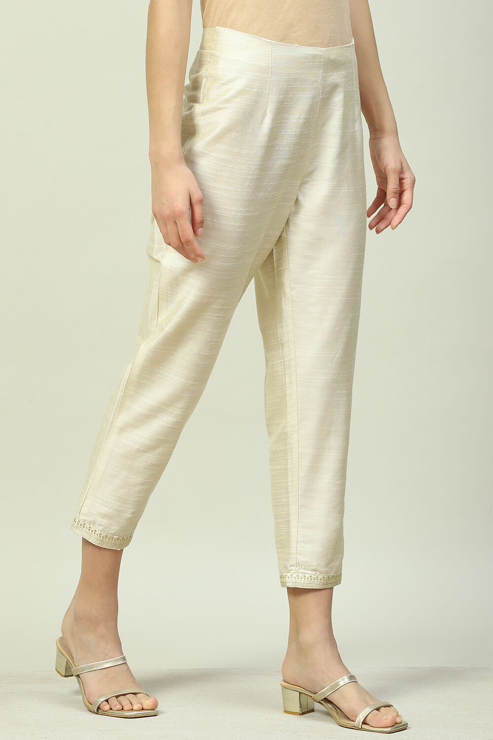 Black Art Silk Pants image number 3