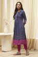 Navy Berry Rayon Flared 2 Piece Set image number 3
