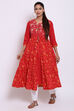 White Cotton Straight Printed Kurta image number 0