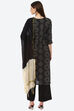 Black Cotton Unstitched Suit Set image number 4