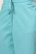 Blue Poly Cotton Straight Kurta Regular Pant Suit Set image number 3