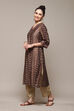 Brown Poly Viscose Straight Printed Kurta image number 2