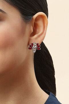 Red 925 Sterling Silver Earrings image number 1