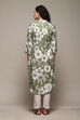 Olive Green LIVA Straight Printed Kurta image number 4