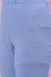 Blue Poly Metallic Cotton Girls Straight Kurta Legging Suit Set image number 3