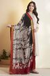 Black Chennur Silk Kalamkari- Inspired Dupatta image number 4