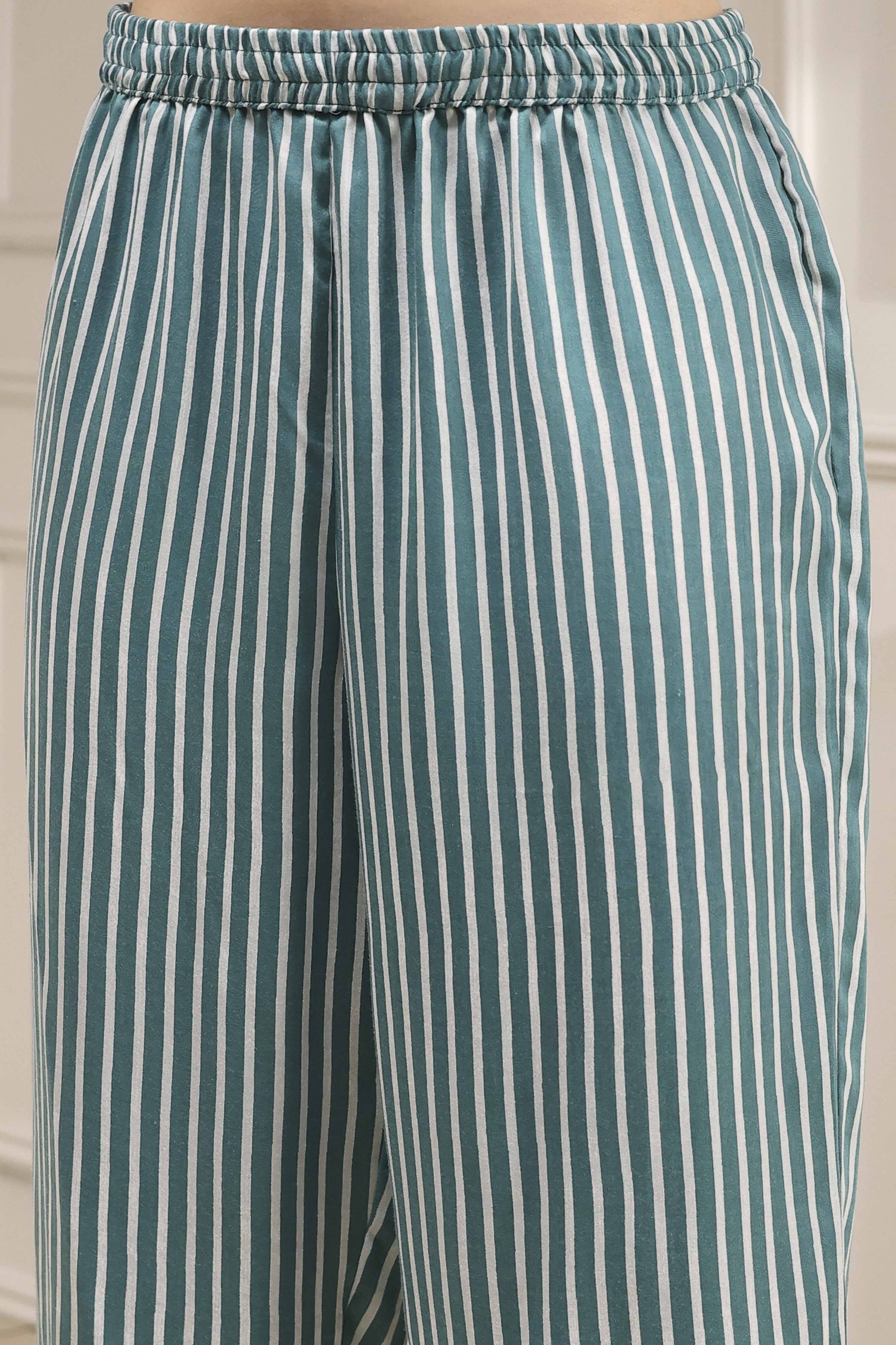 Sage Green Modal Solid Kaftan Fusion Kurta Set image number 2