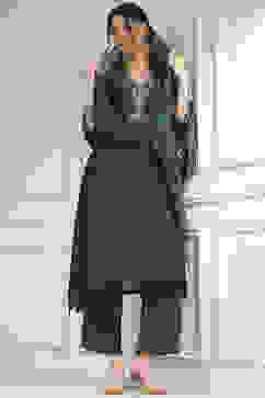 Green Striped Straight Suit Set image number 7