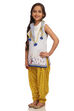 Off White And Yellow Straight Cotton Kurta Patiyala Salwar Suit Set image number 2