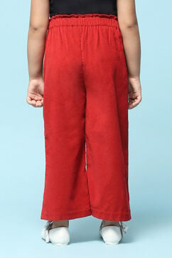 Blue & Rust Cotton Solid Pants image number 4