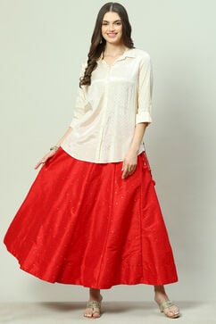 Red Art Silk Skirt image number 5