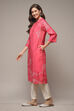 Fuschia Viscose Straight Printed 2 Piece Set image number 3