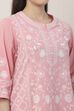Pink & White Cotton Floral Printed Straight Suit Set image number 1