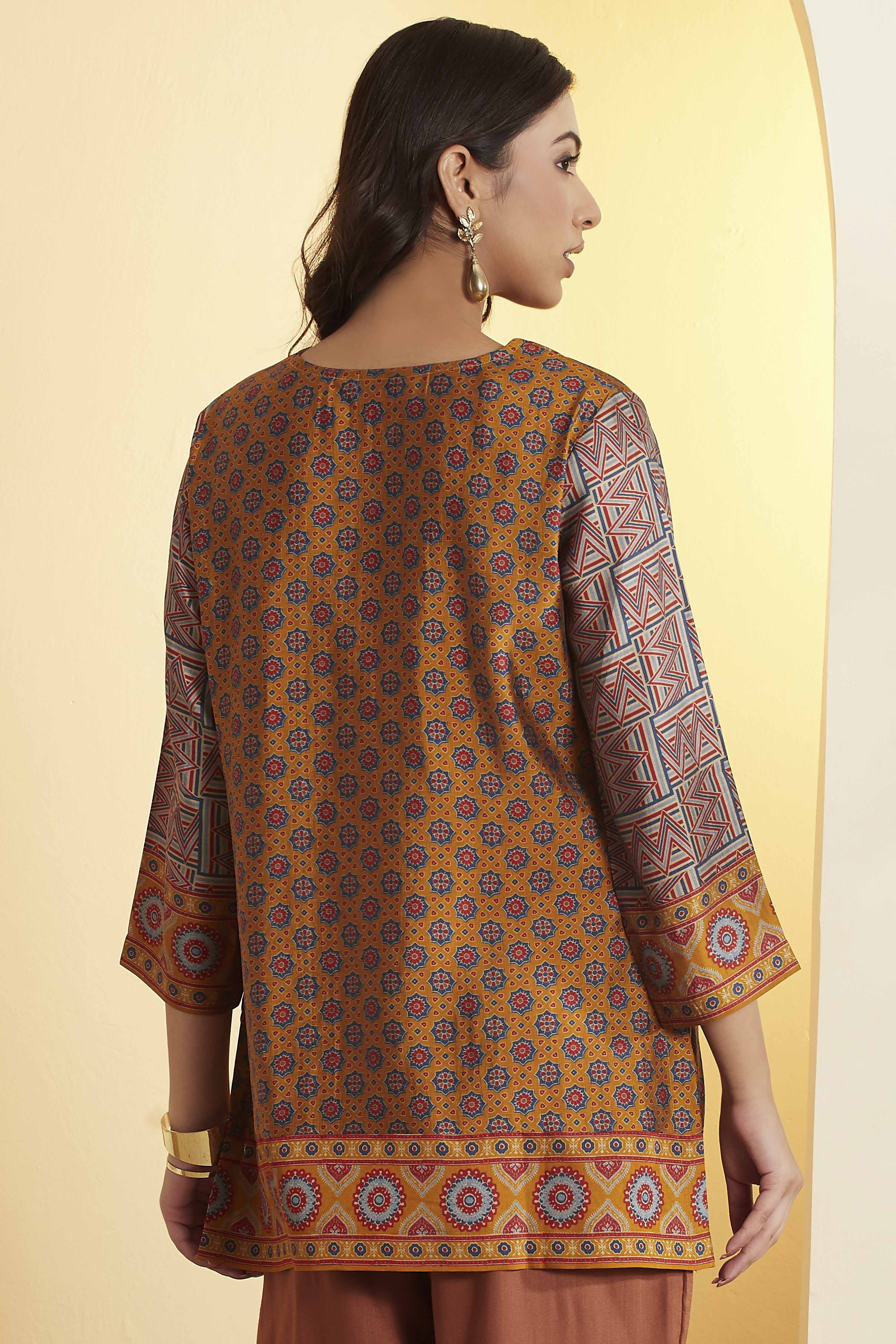 Blue Viscose Blend Straight Kurta image number 4