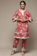 Pink Cotton Floral Straight Co-ord Set image number 5
