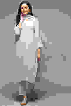 Sea Green Viscose Straight Kurta Pants Suit Set image number 0